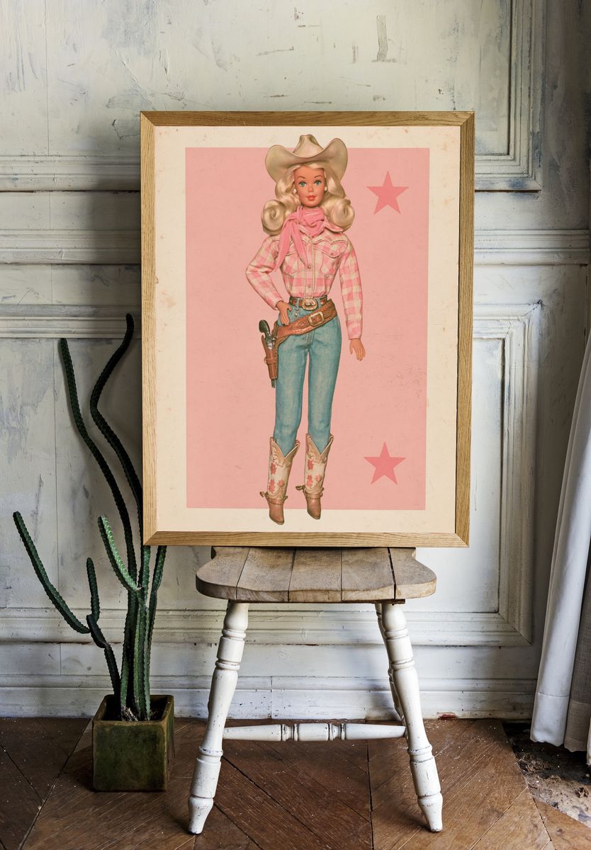 Cowgirl Barbie Vintage Poster. — room view 1