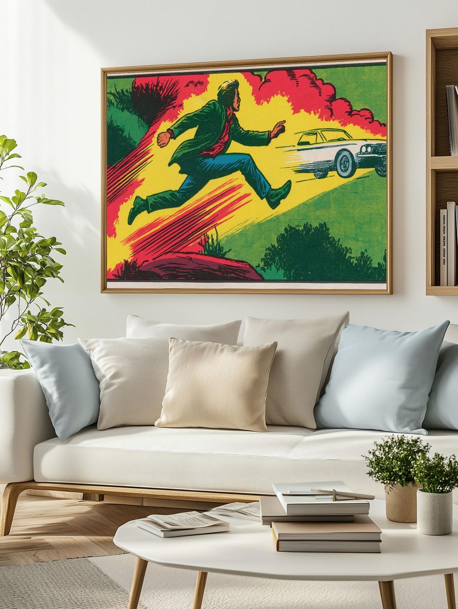 Action Chase Vintage Poster. — room view 2