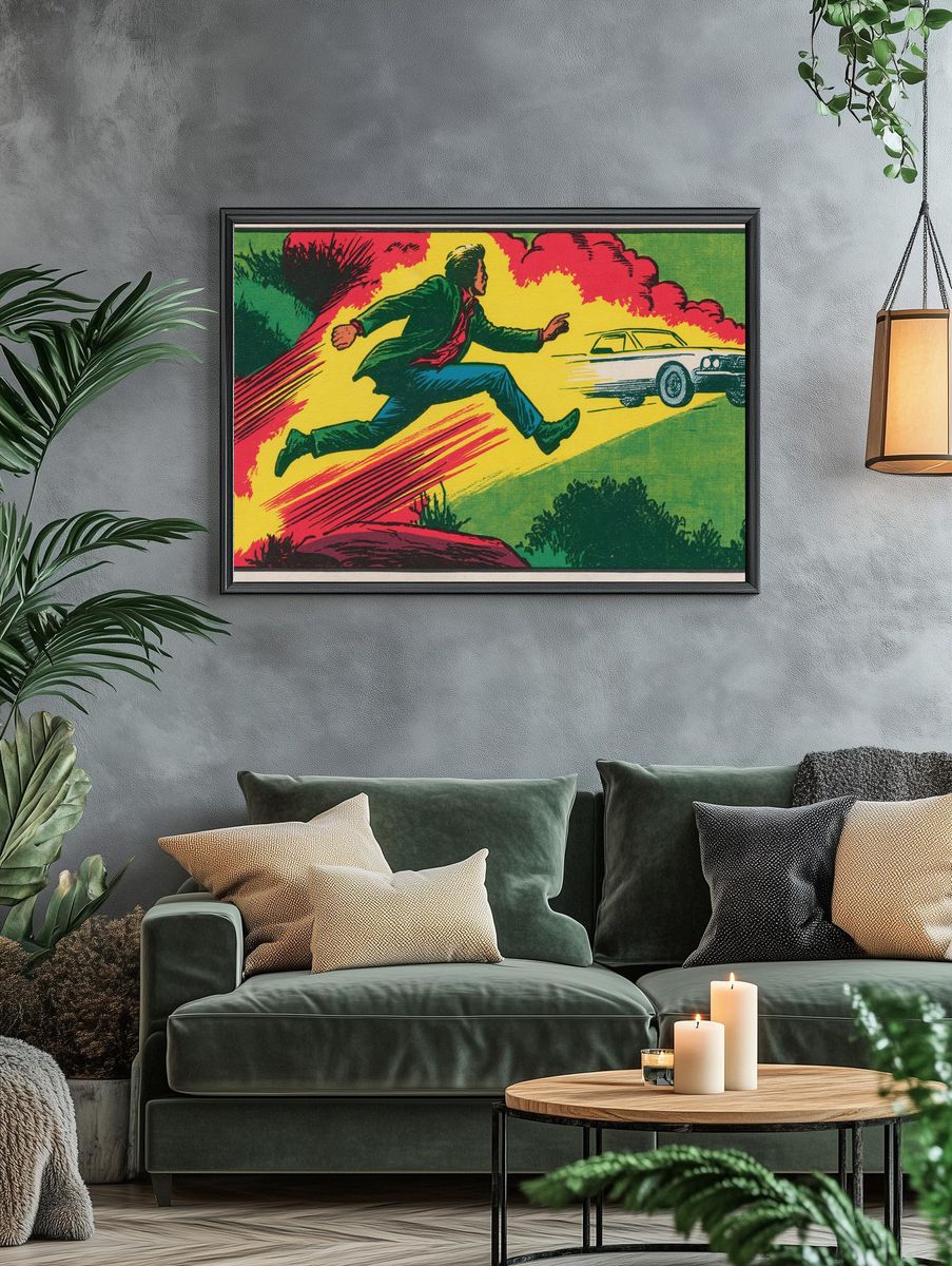 Action Chase Vintage Poster. — room view 4