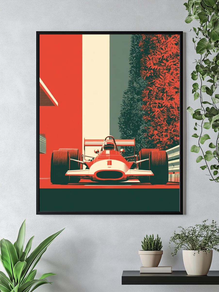 Formula Racing Car Vintage Poster. — room view 4