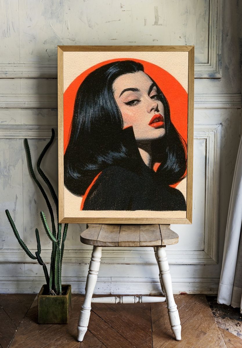 Retro Woman Portrait Poster. room preview