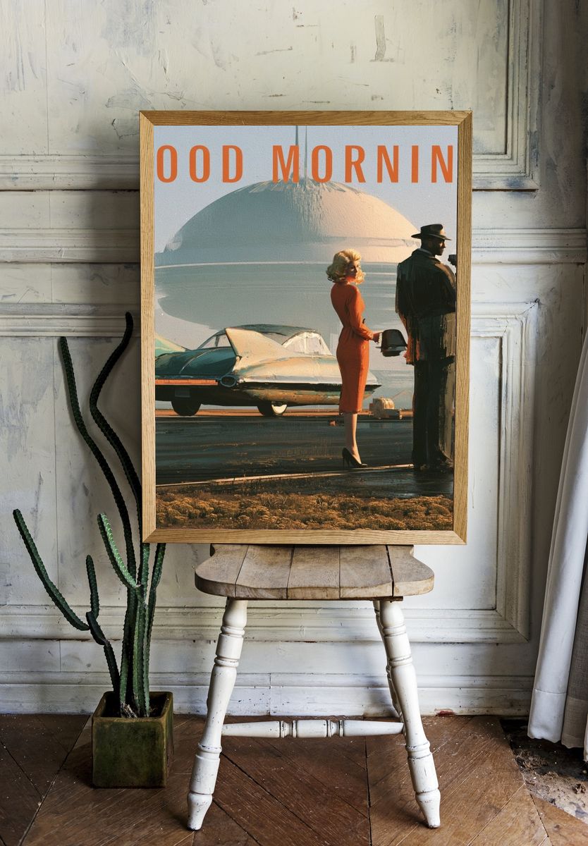 Good Morning Retro Poster. room preview