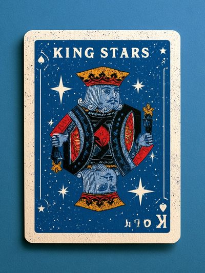King of Stars Playing Card Print. poster