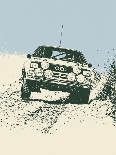 Audi Rally Car Vintage Poster. poster print