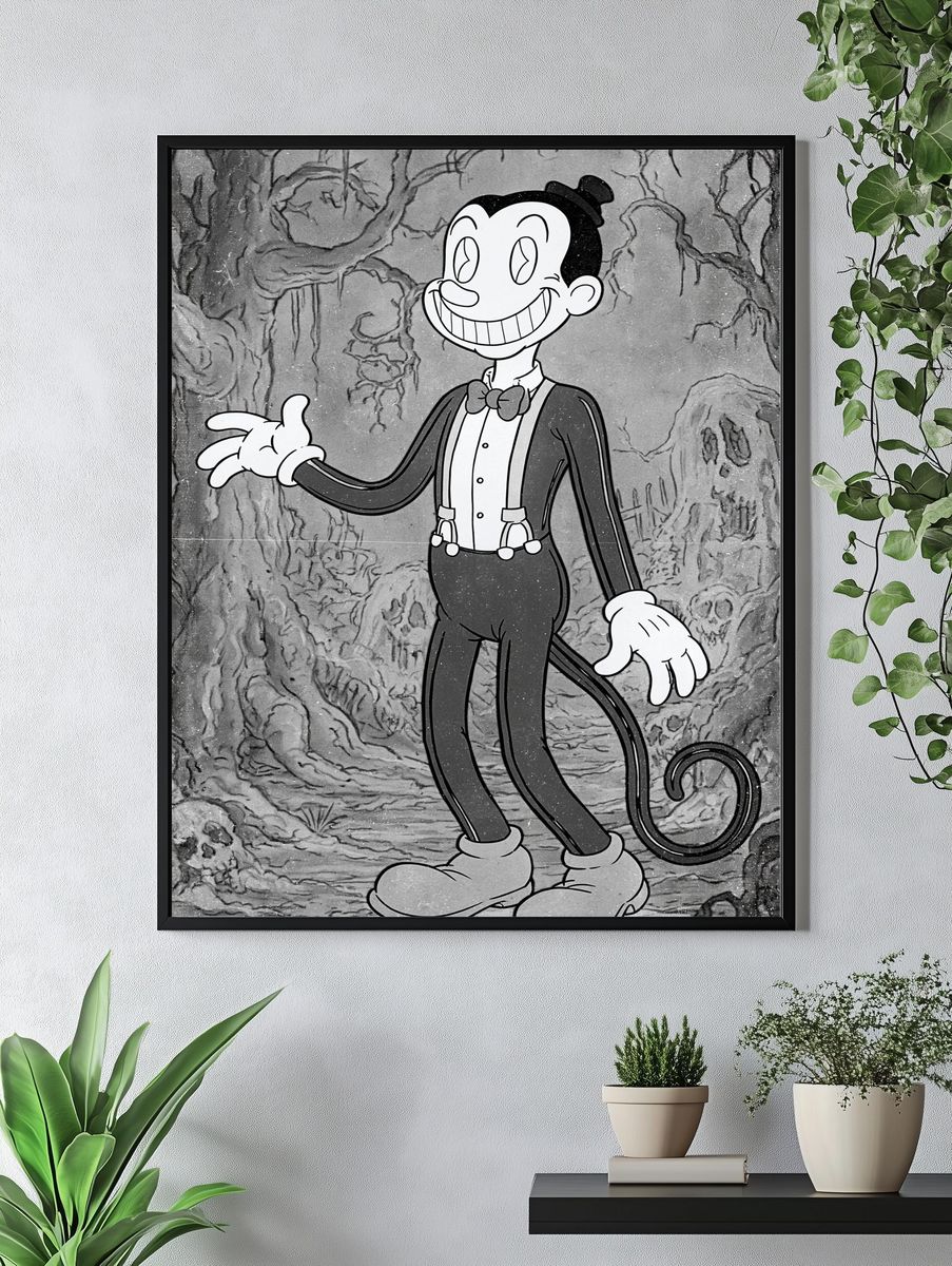 Vintage Cartoon Character Print. — room view 4