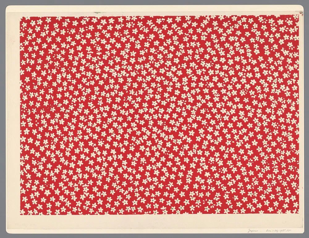 Blad met strooipatroon van bloemen. poster — vintage art
