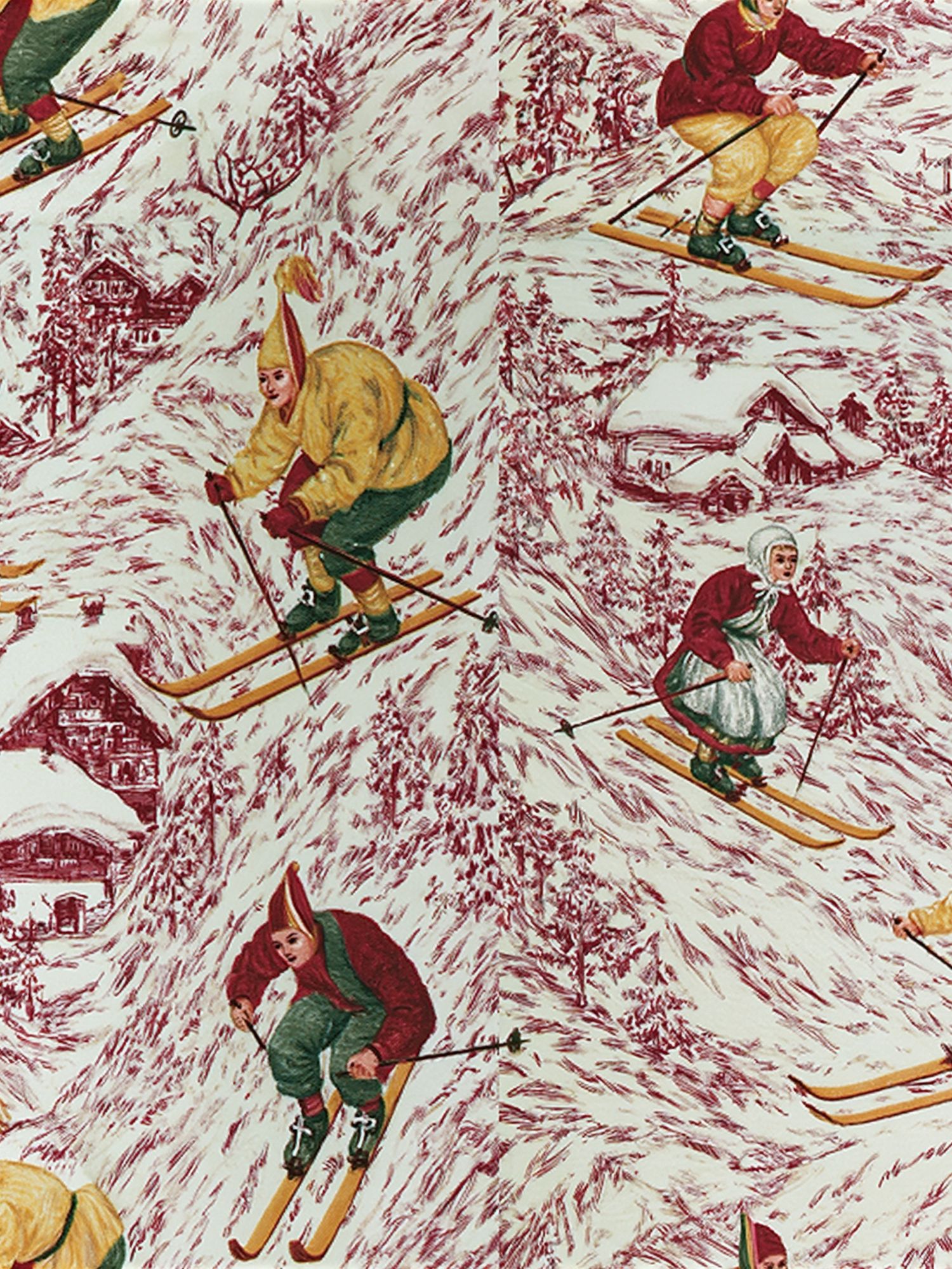 Vintage Skiing Pattern Poster. poster — vintage art