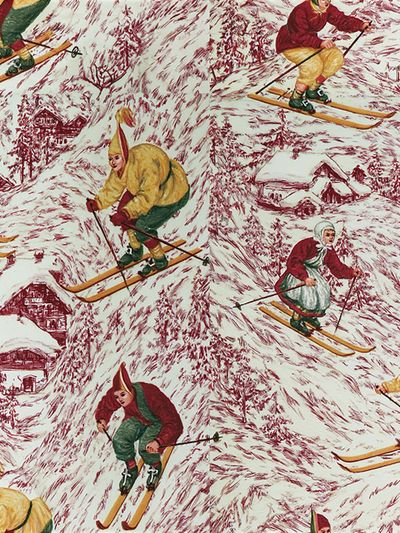 Vintage Skiing Pattern Poster. poster