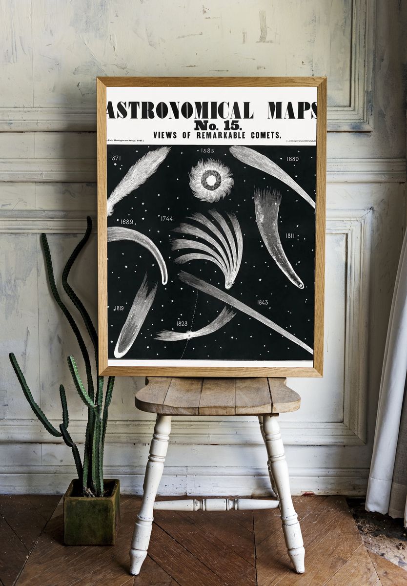 Astronomical map, aesthetic woodcut. Original. room preview