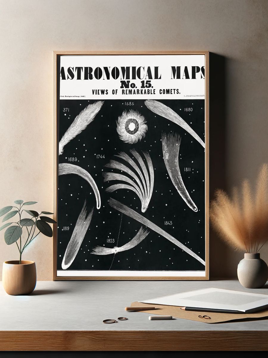 Astronomical map, aesthetic woodcut. Original. — room view 2