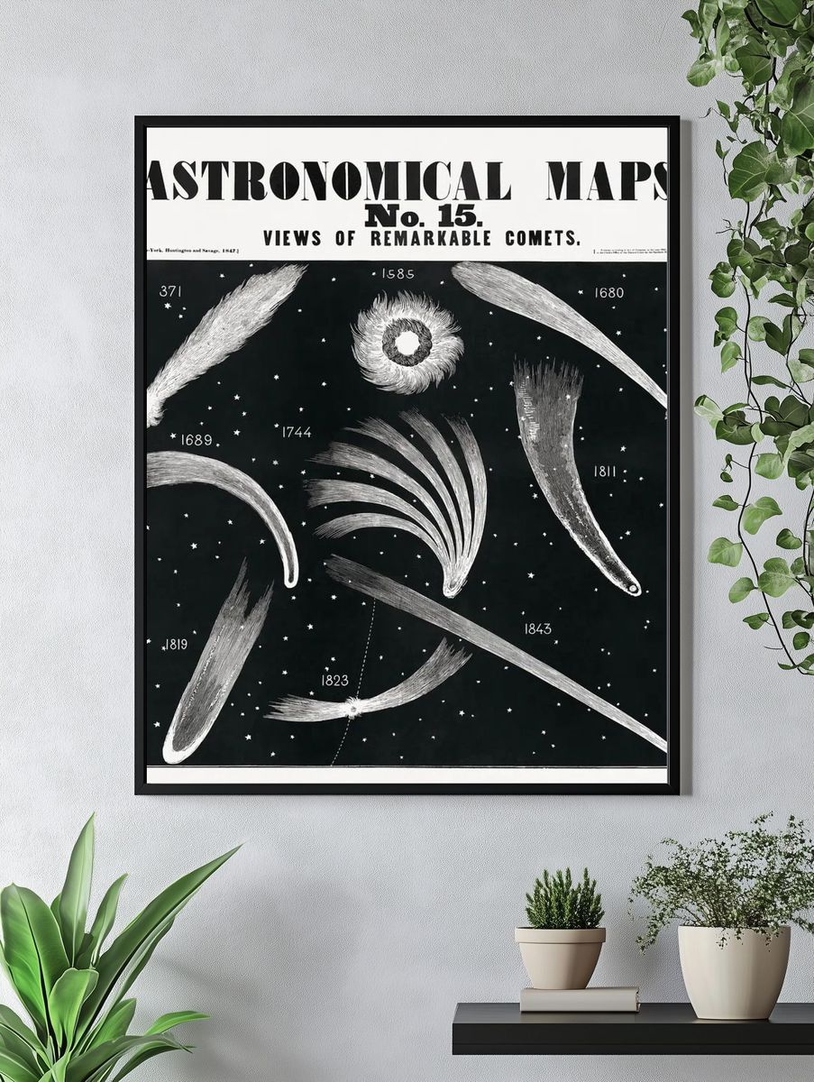 Astronomical map, aesthetic woodcut. Original. — room view 4