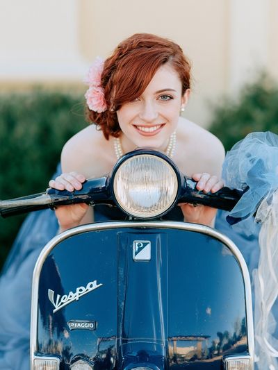 Vintage Vespa Portrait Poster. poster