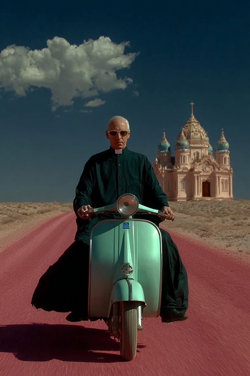 Vespa Rider — Surrealism Print. poster — fine-art art