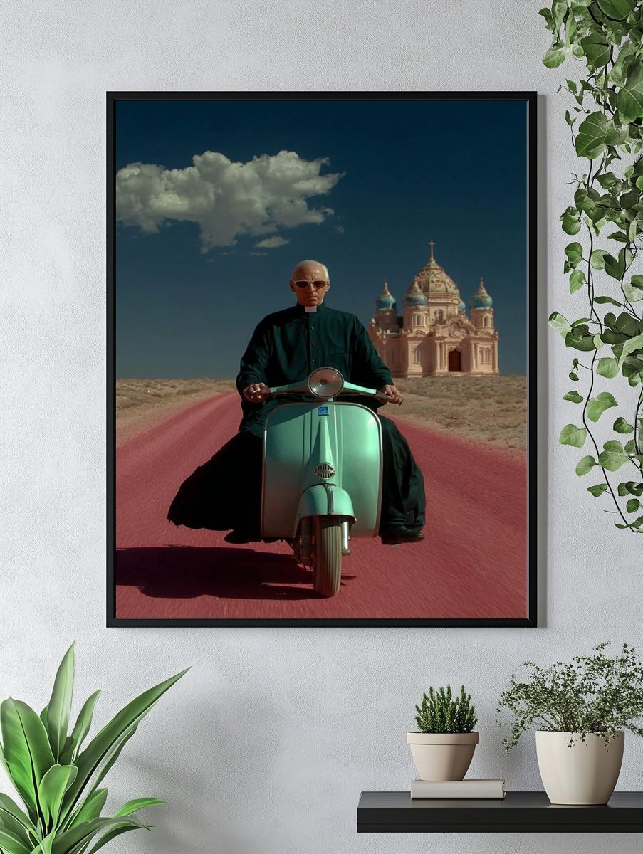 Vespa Rider — Surrealism Print. — room view 4