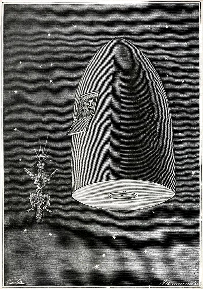 Vintage Space Rocket Illustration Poster. poster detail