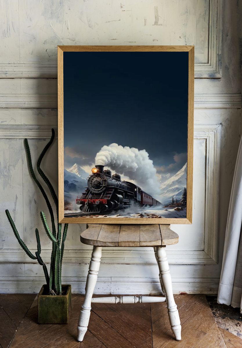 Vintage Steam Train — Art Print room preview