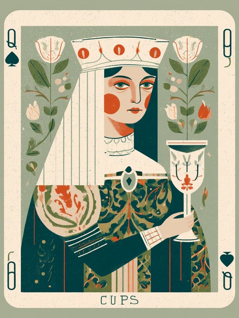 Queen of Cups Tarot Poster. poster — vintage art