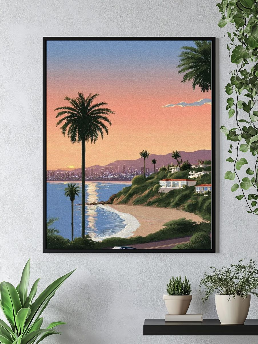 Coastal Sunset Drive — Vintage Print. — room view 4