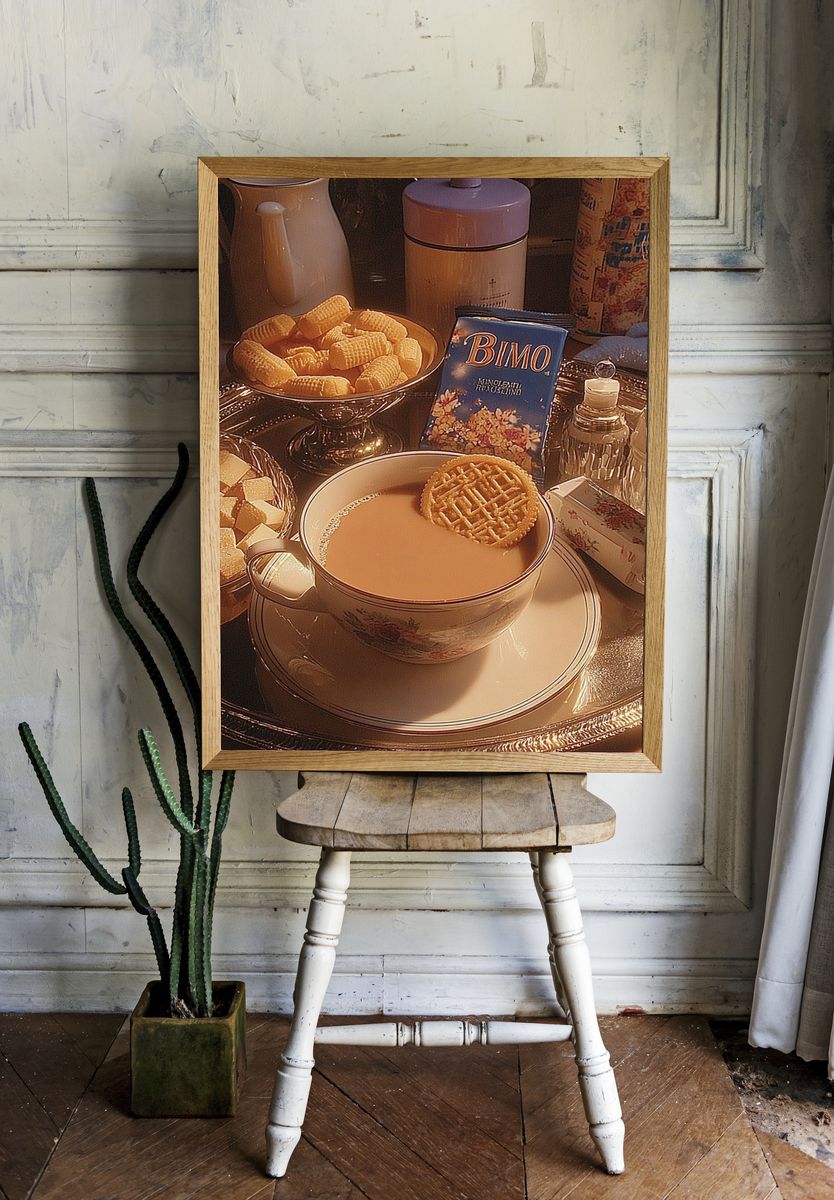 Vintage Tea Still Life Poster. — room view 1