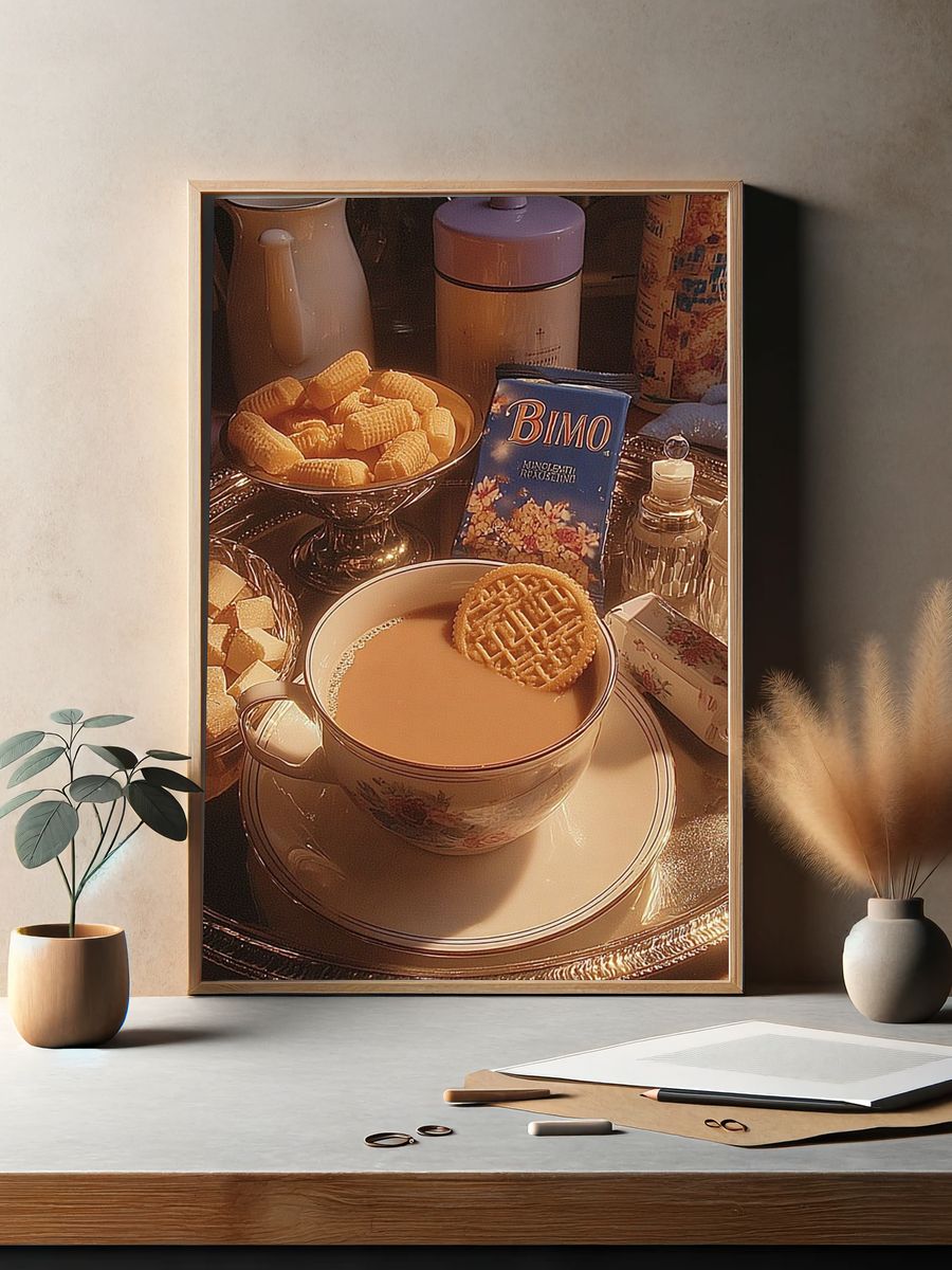 Vintage Tea Still Life Poster. — room view 2