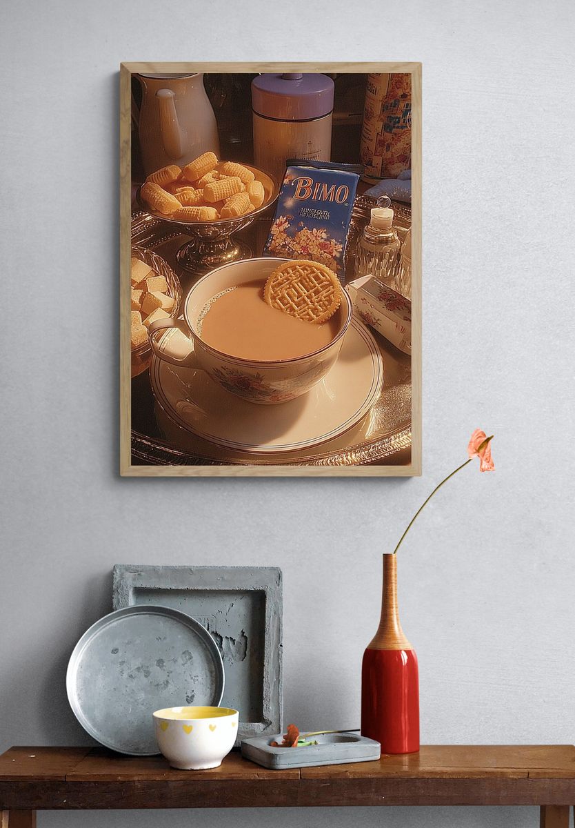 Vintage Tea Still Life Poster. — room view 3