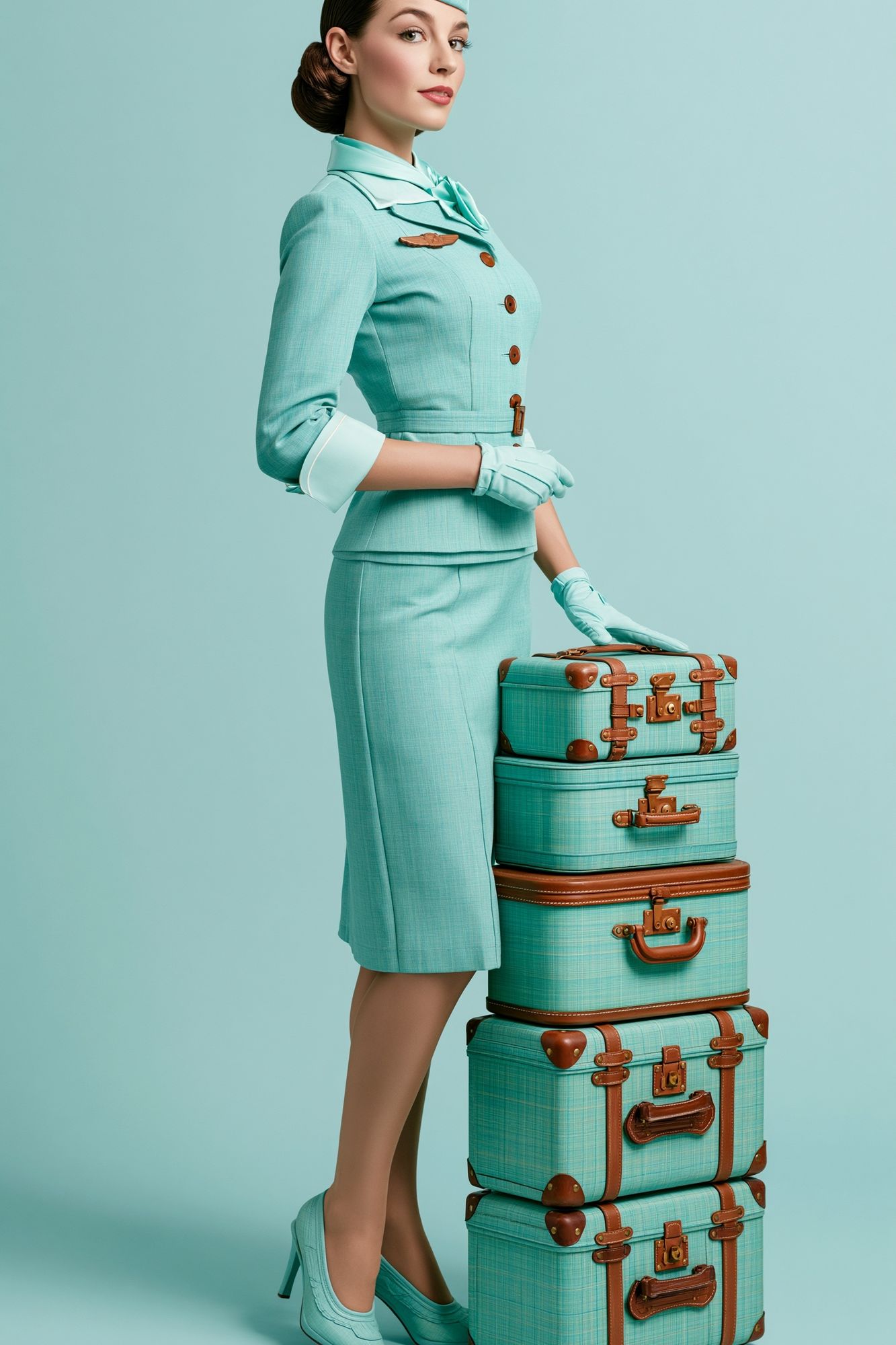 Vintage Travel Attendant Fashion Poster. poster detail