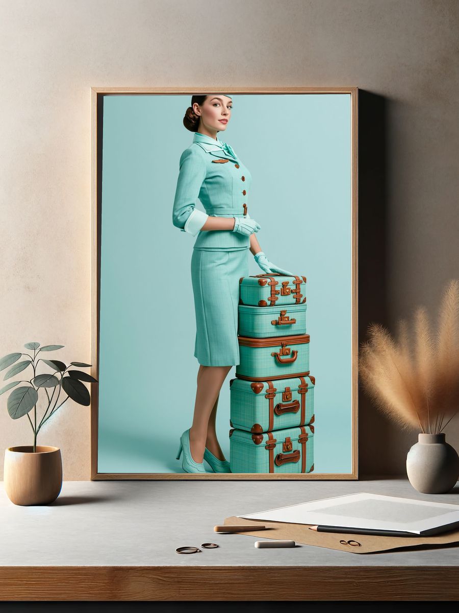 Vintage Travel Attendant Fashion Poster. — room view 2