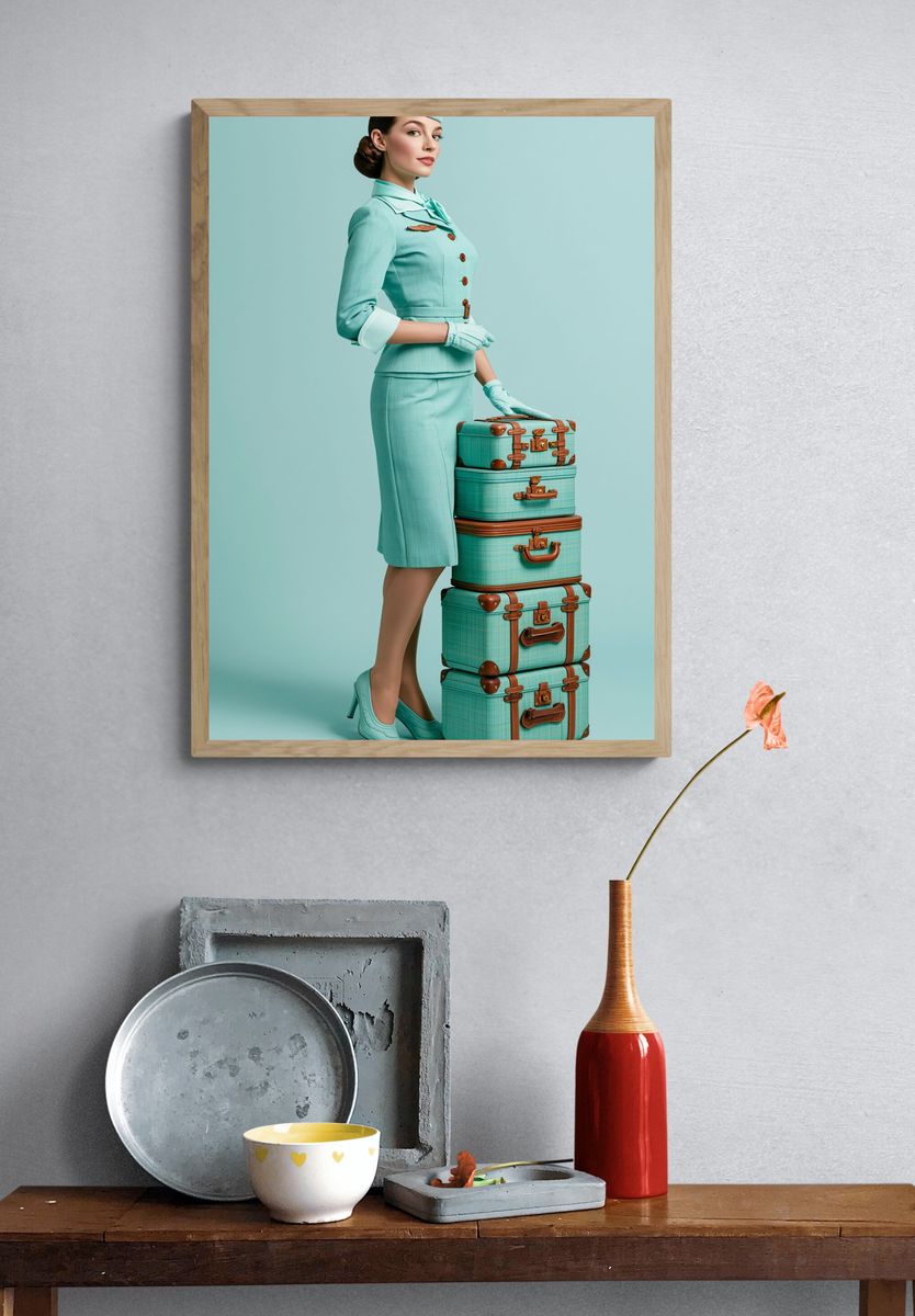 Vintage Travel Attendant Fashion Poster. — room view 3