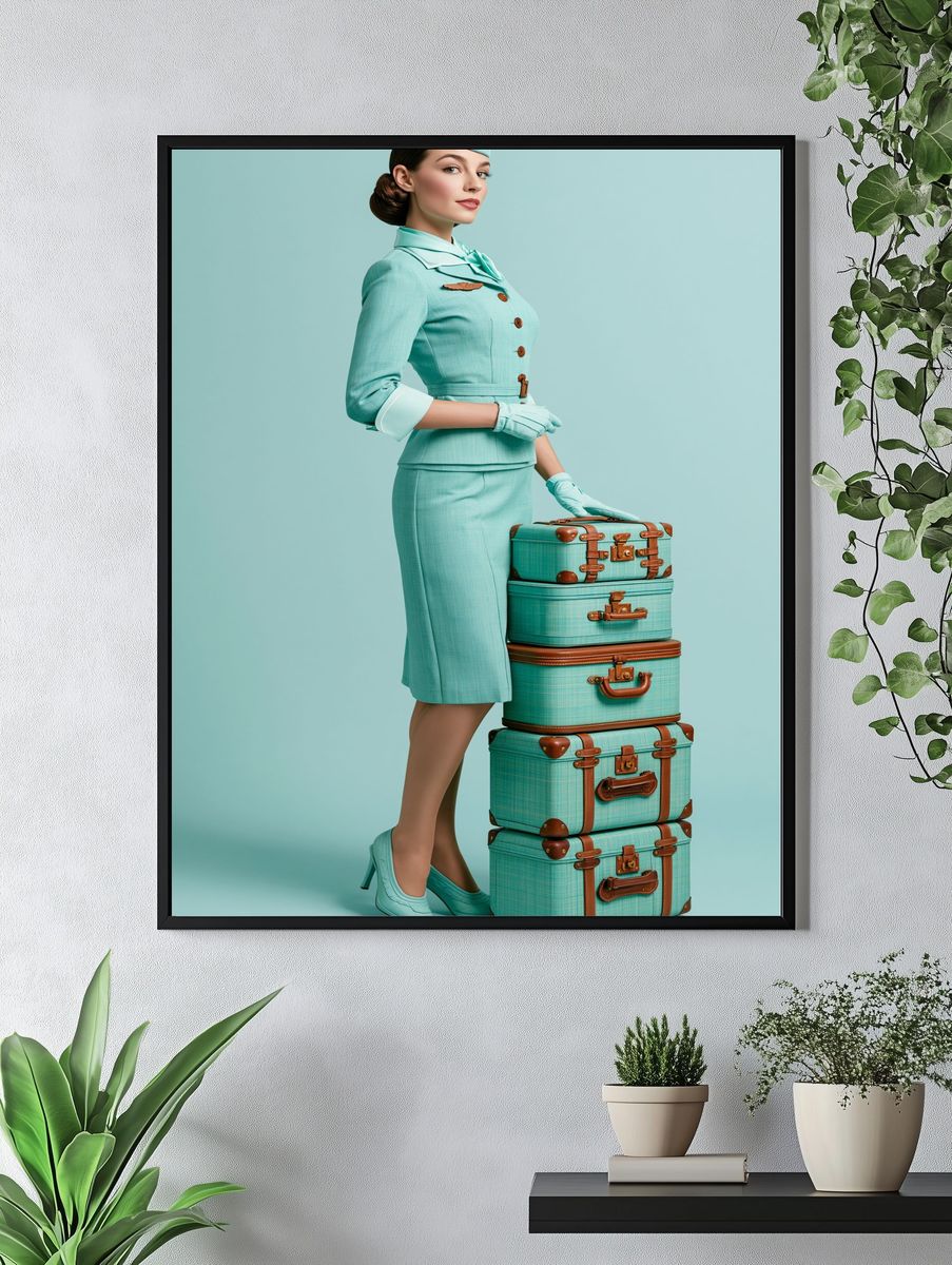 Vintage Travel Attendant Fashion Poster. — room view 4
