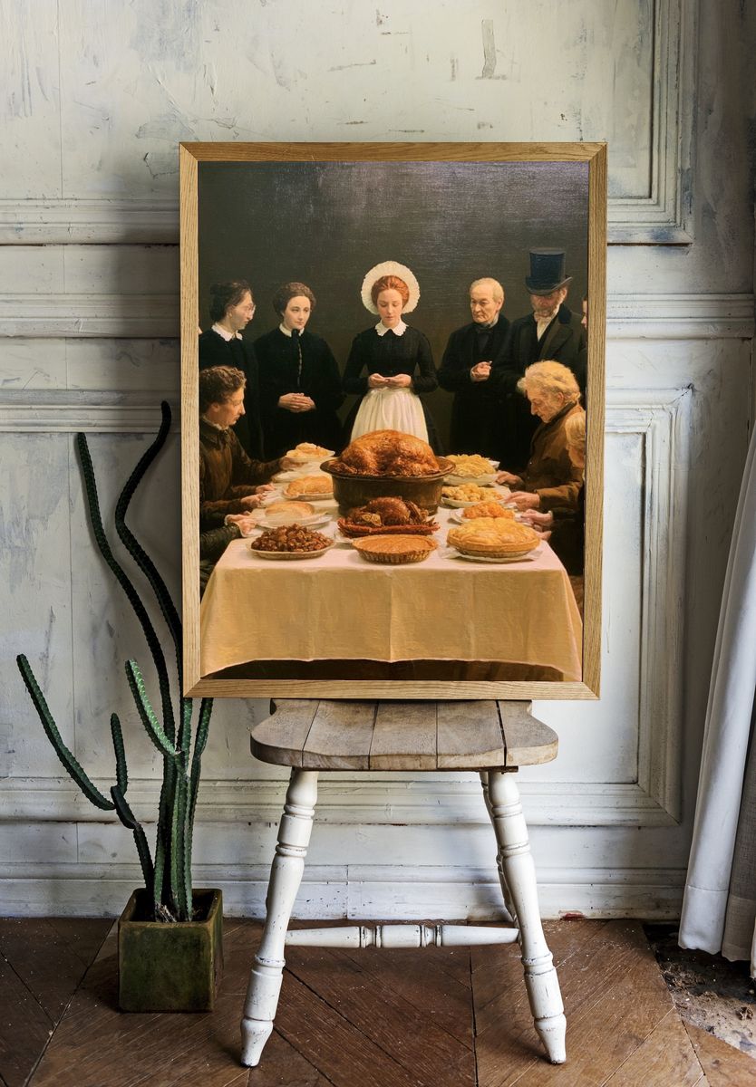 Victorian Thanksgiving Dinner Fine-Art Print. — room view 1