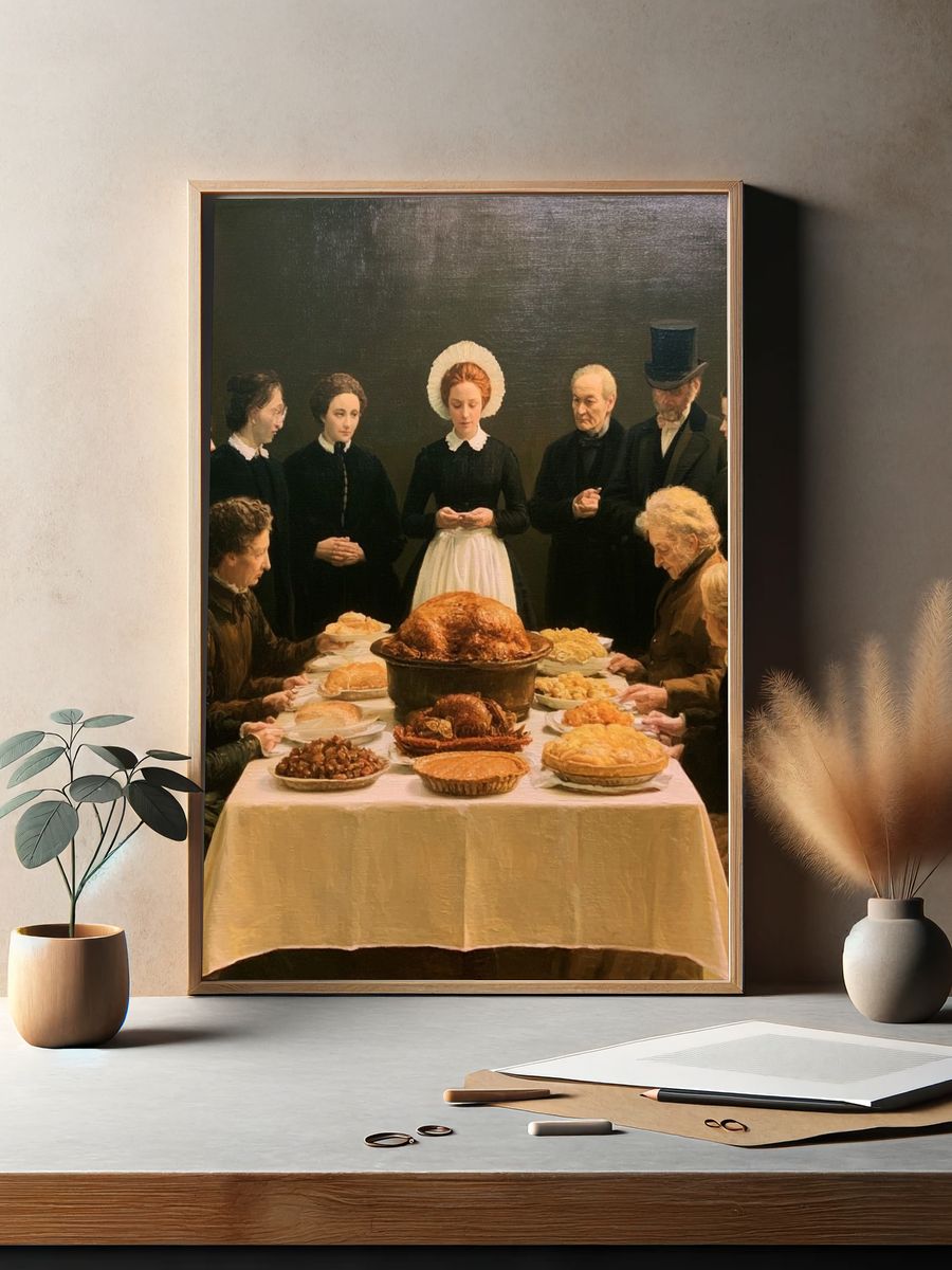 Victorian Thanksgiving Dinner Fine-Art Print. — room view 2