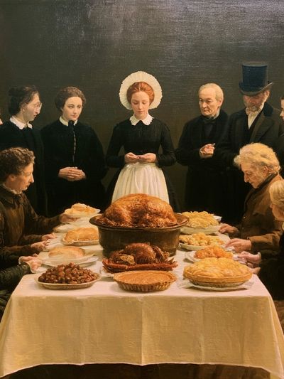 Victorian Thanksgiving Dinner Fine-Art Print. poster