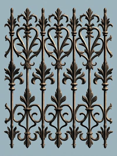 Ornate Ironwork — Vintage Print.