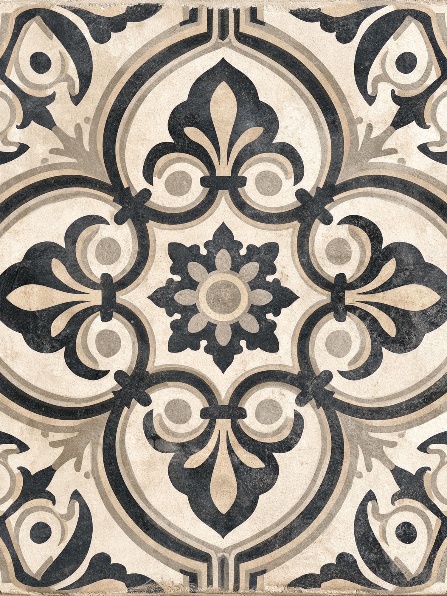 Ornate Tile Pattern Print. poster — vintage art