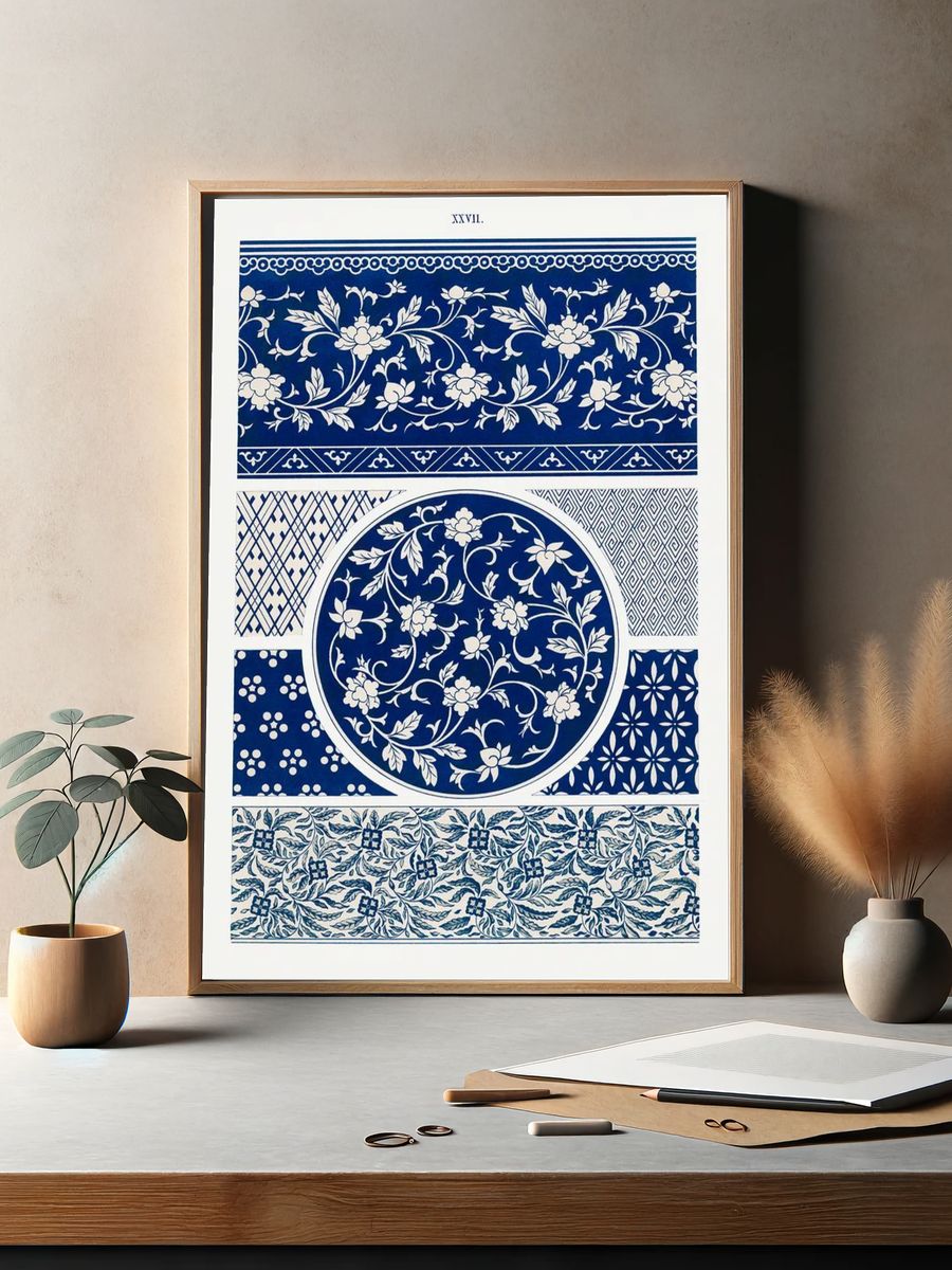 Blue flower pattern, Examples Chinese. — room view 2