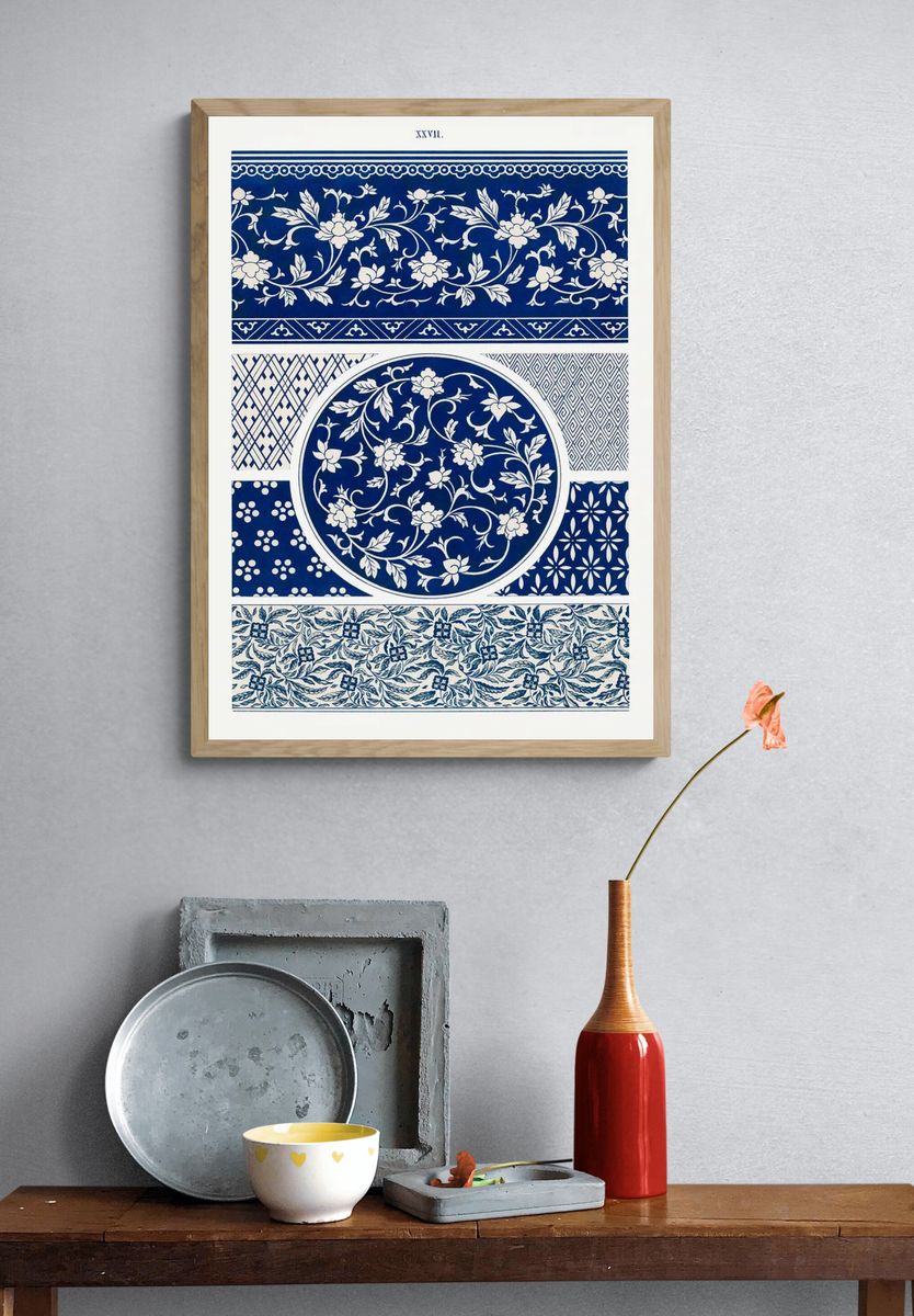 Blue flower pattern, Examples Chinese. — room view 3