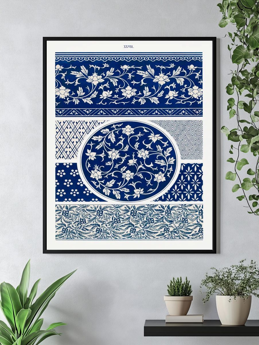 Blue flower pattern, Examples Chinese. — room view 4