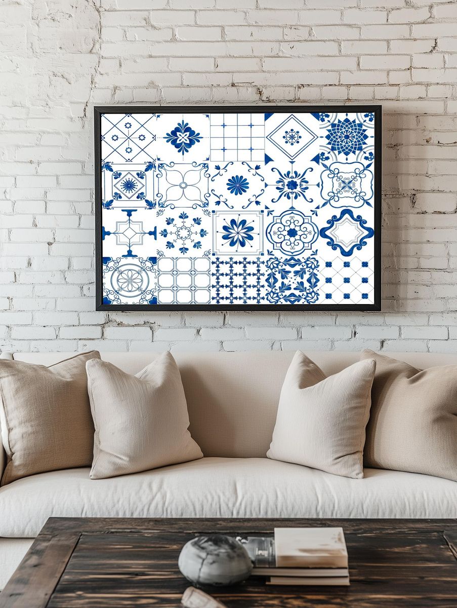 Illustration of tiles textured pattern. — room view 1