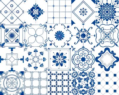 Illustration of tiles textured pattern. poster