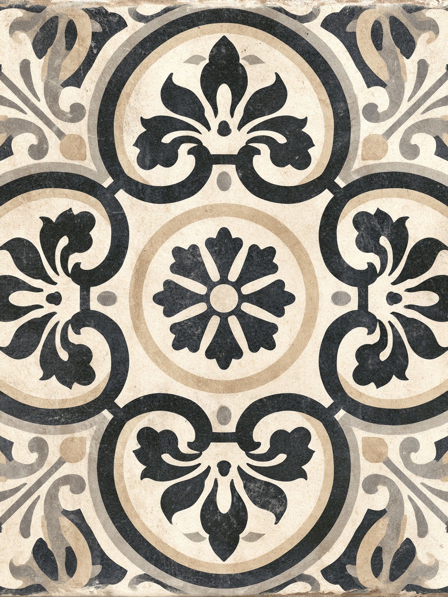 Ornate Tile Pattern Vintage Print. poster — vintage art