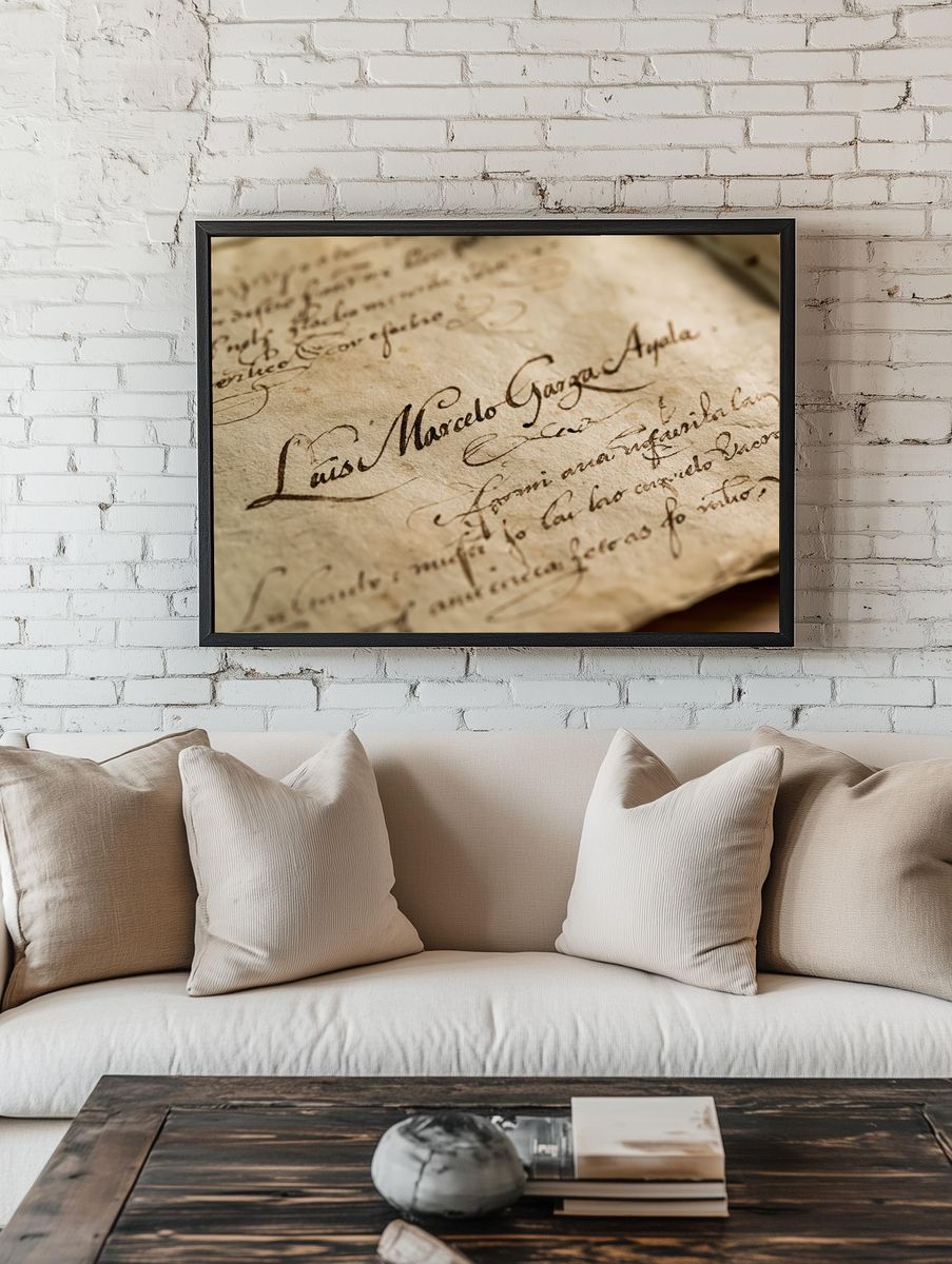 Vintage Handwritten Letter Poster. — room view 1