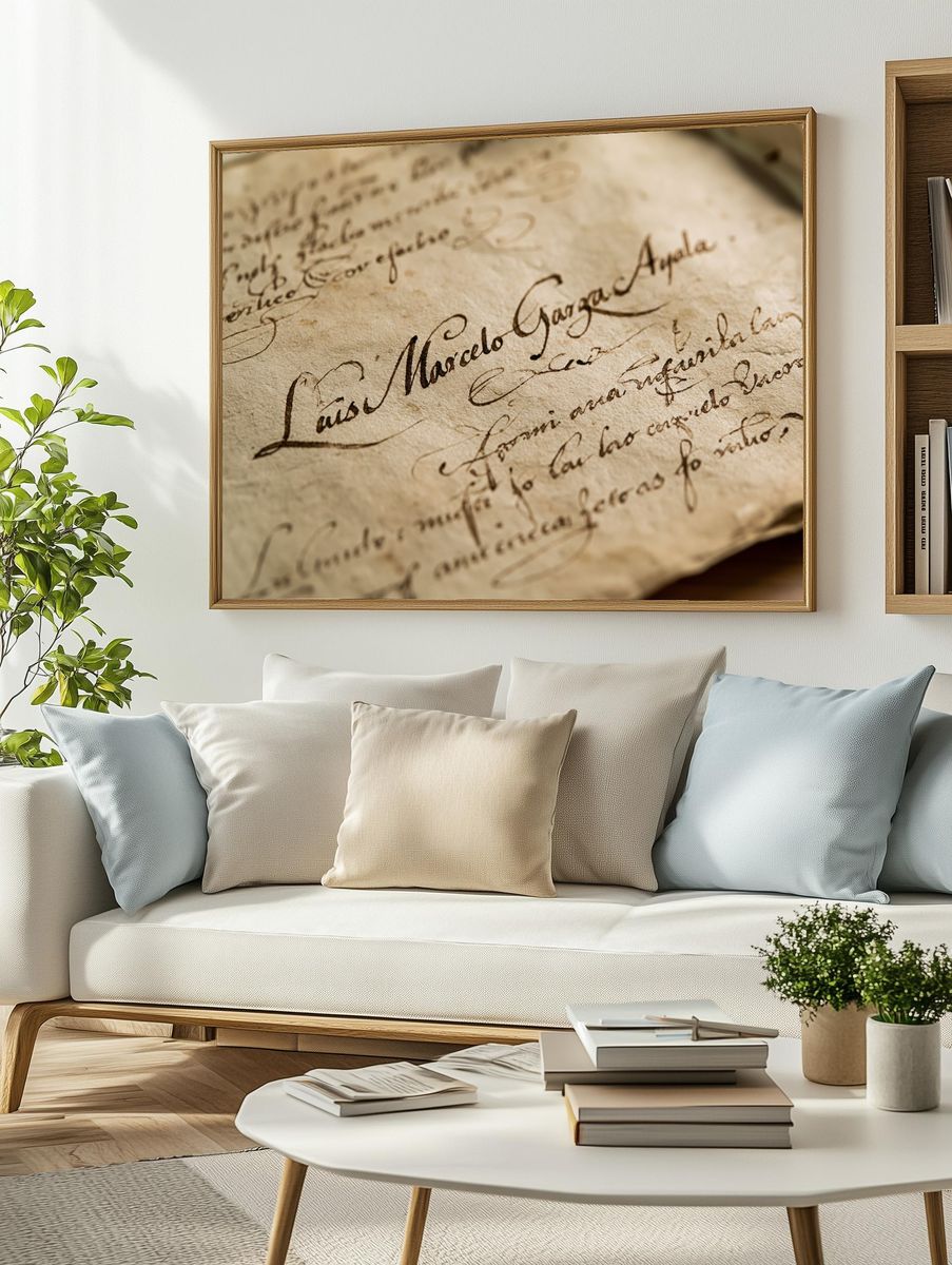 Vintage Handwritten Letter Poster. — room view 2