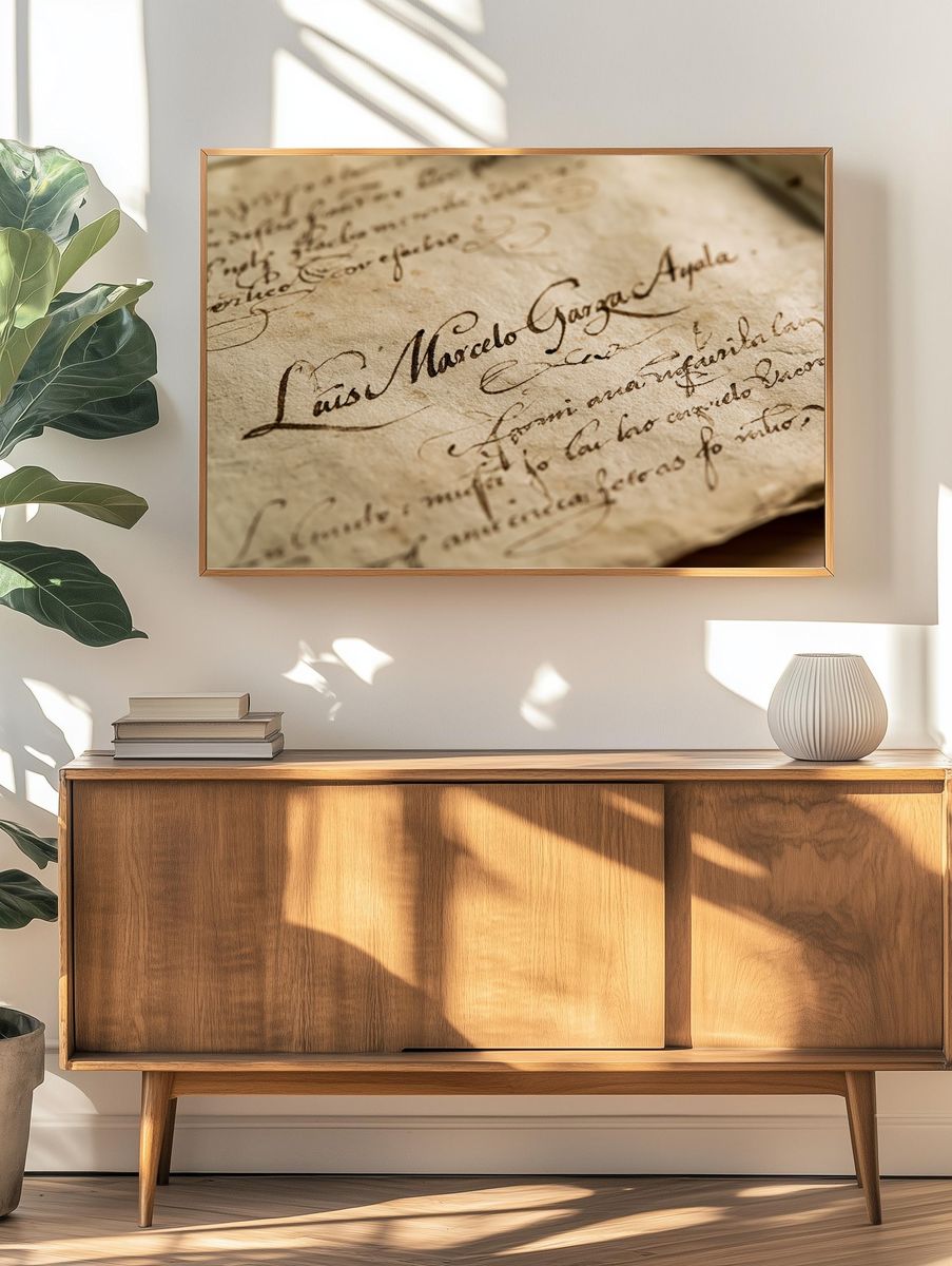 Vintage Handwritten Letter Poster. — room view 3