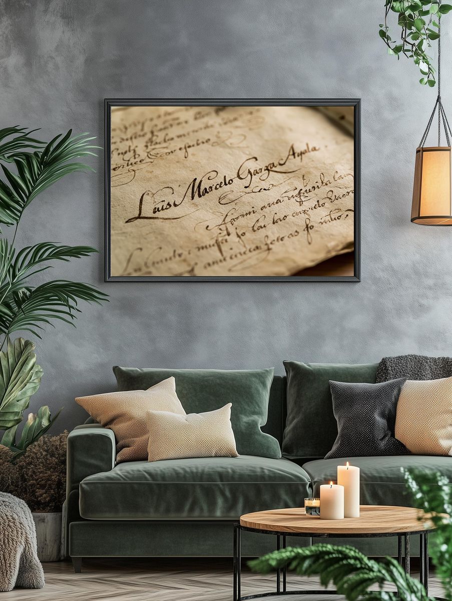 Vintage Handwritten Letter Poster. — room view 4