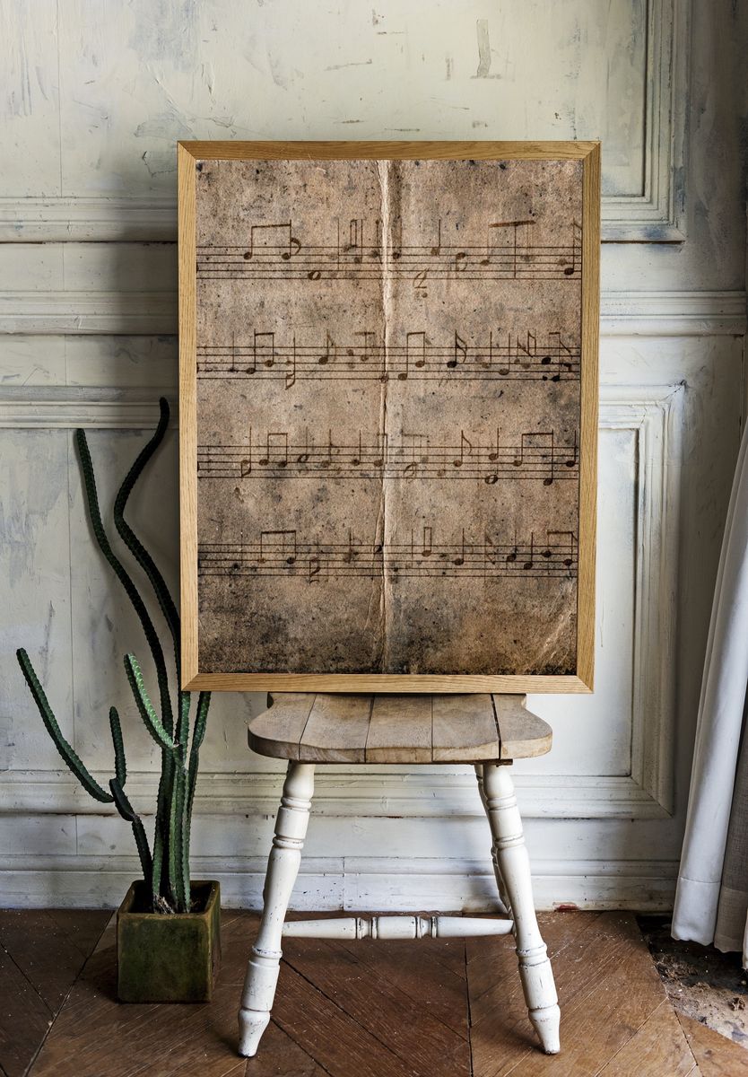 Vintage Sheet Music Texture Poster. room preview