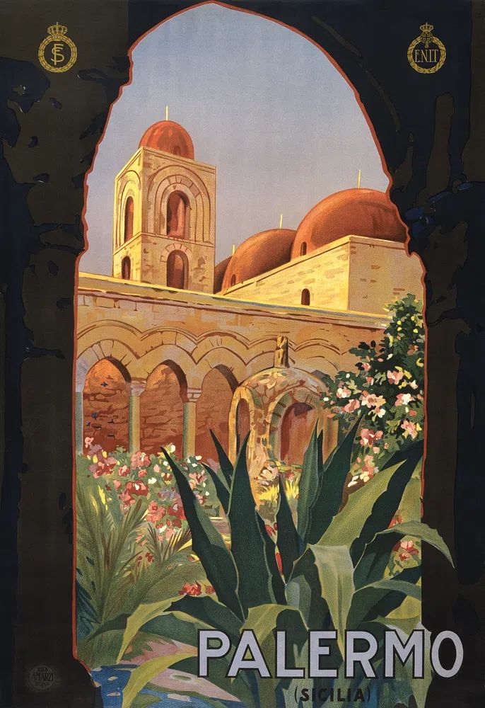 Palermo — Vintage Travel Print. poster detail