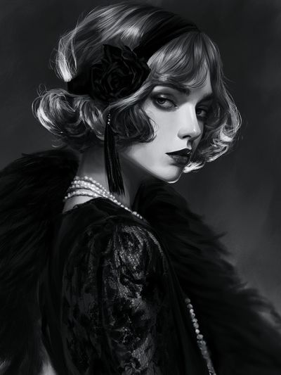 Art Deco Portrait Print.