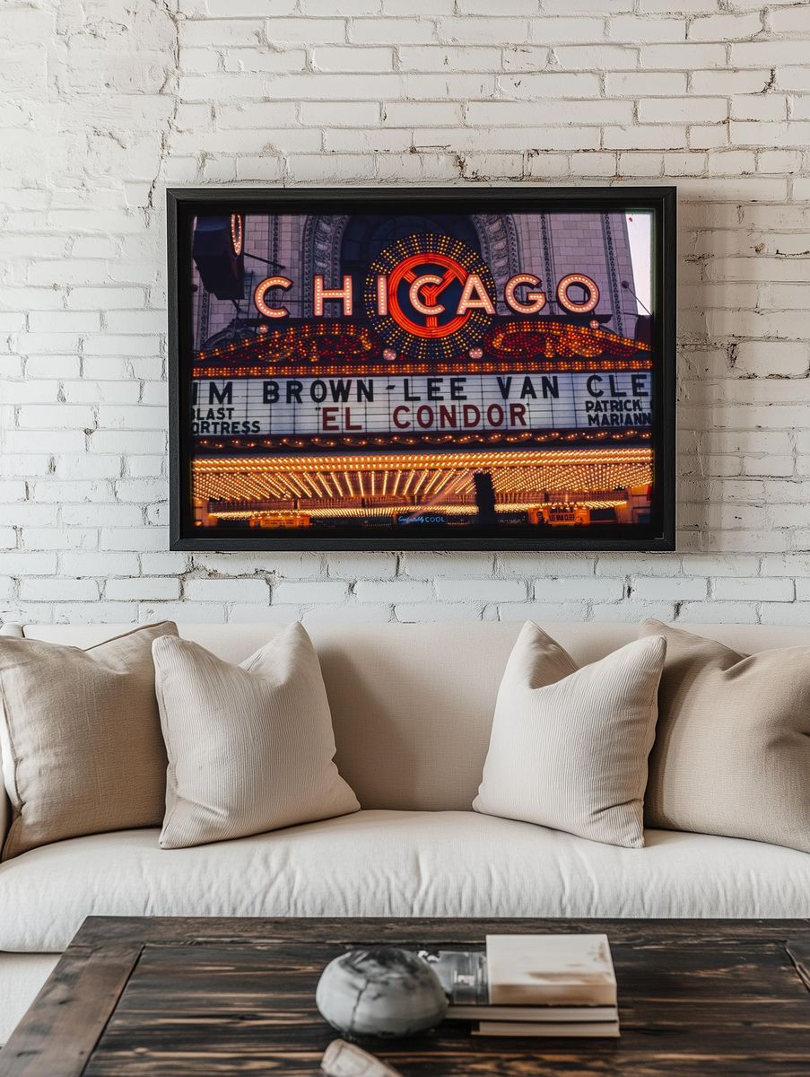 Chicago Theater Marquee — Vintage Print. room preview