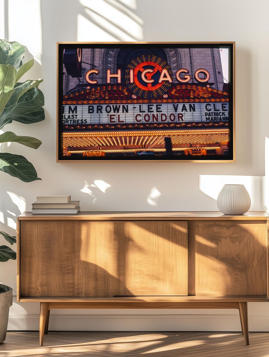 Chicago Theater Marquee — Vintage Print. — room view 3