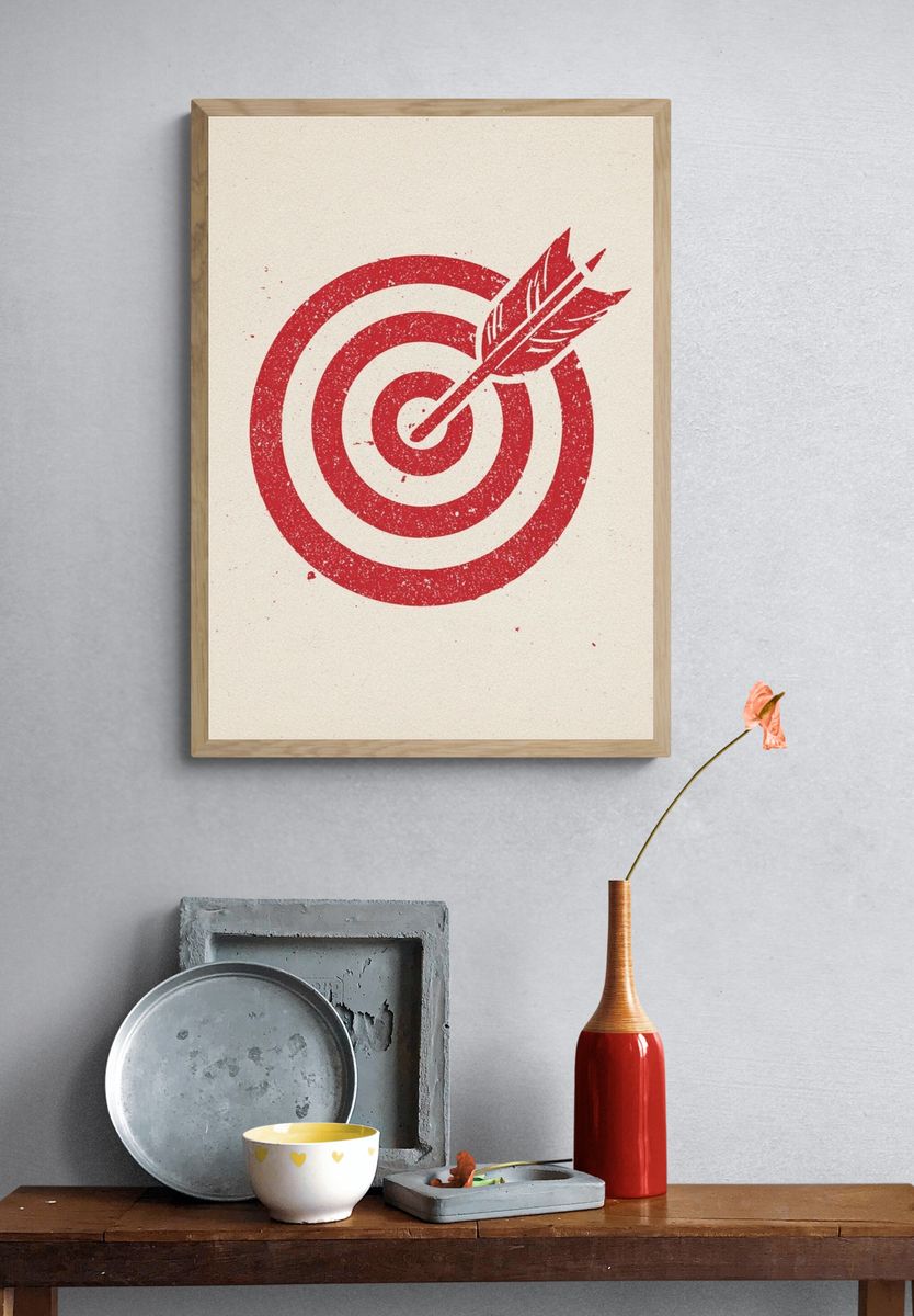 Target with Arrow — Vintage Print. — room view 3